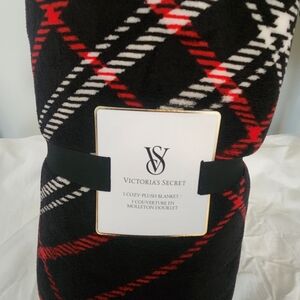 Victoria's Secret Black and Red Plaid Throw